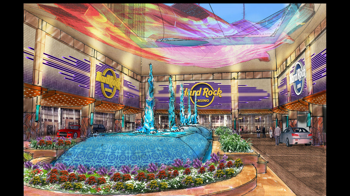 An artist's rendering of the Hard Rock Atlantic City lobby