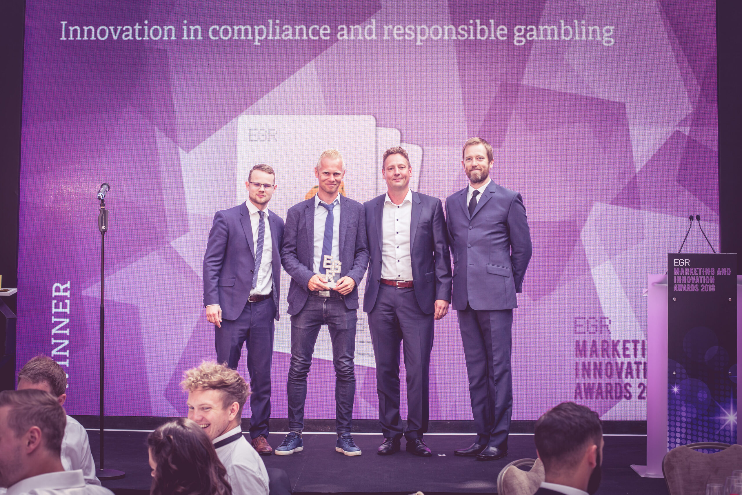 Danske Spil won the award for Innovation in Compliance and Responsible Gambling at the EGR M&I Awards Danske Spil Game Scanner