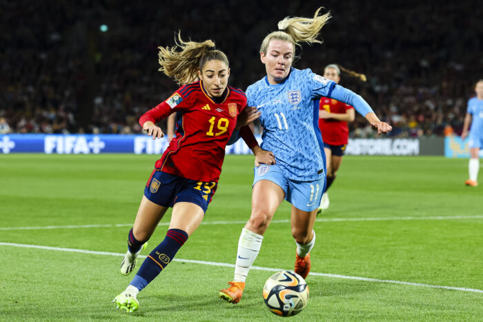 Spain v England, 2023 FIFA Women's World Cup final, Olga Carmona, Lauren Hemp, football, soccer, sports, Australia